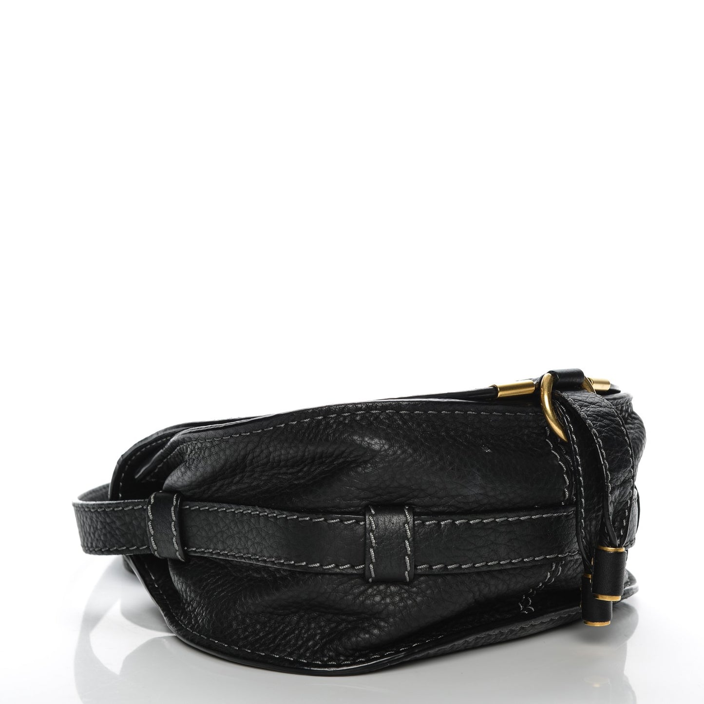 Calfskin Mini Marcie Round Crossbody Bag Black