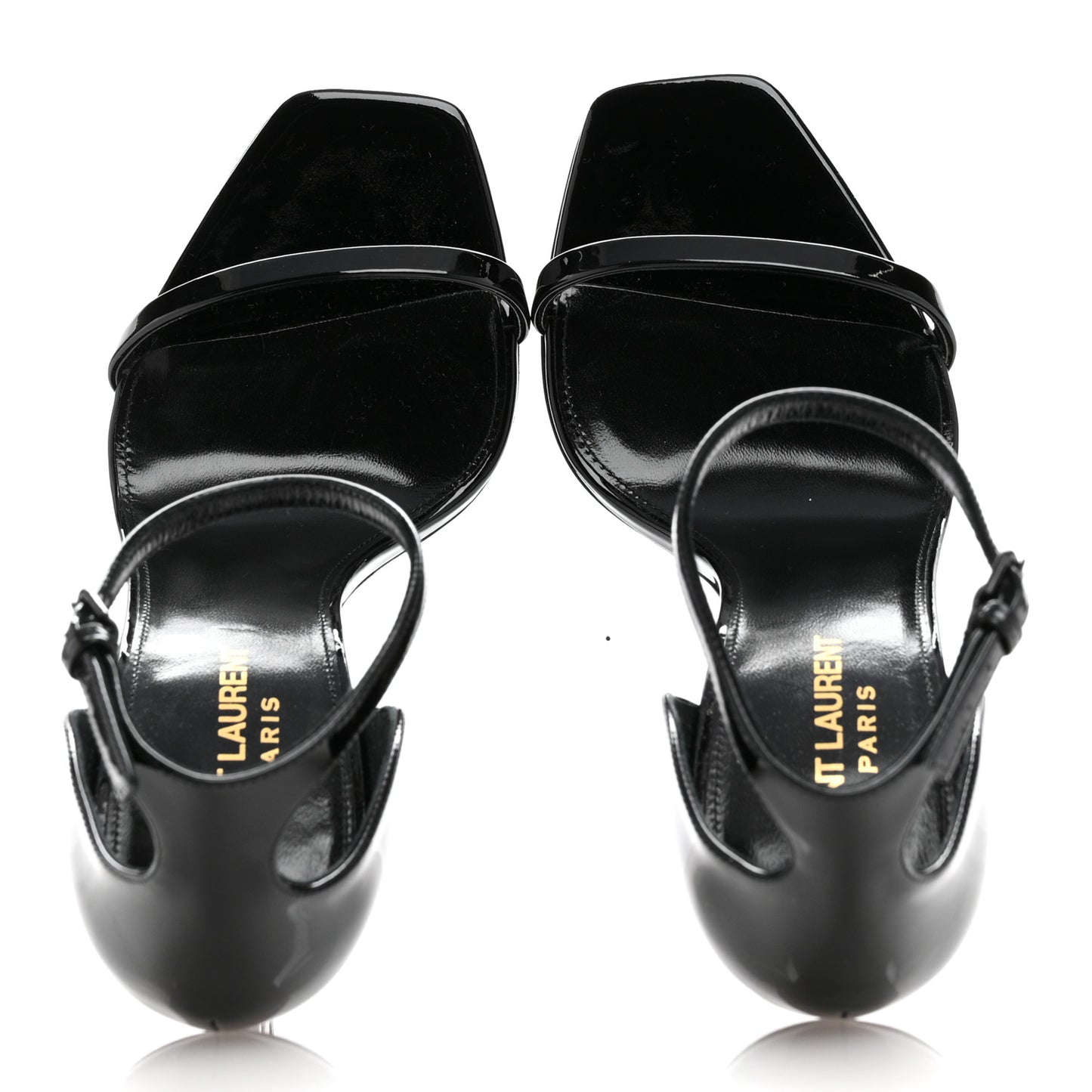 Patent Calfskin Opyum 110 Sandals 37.5 Black