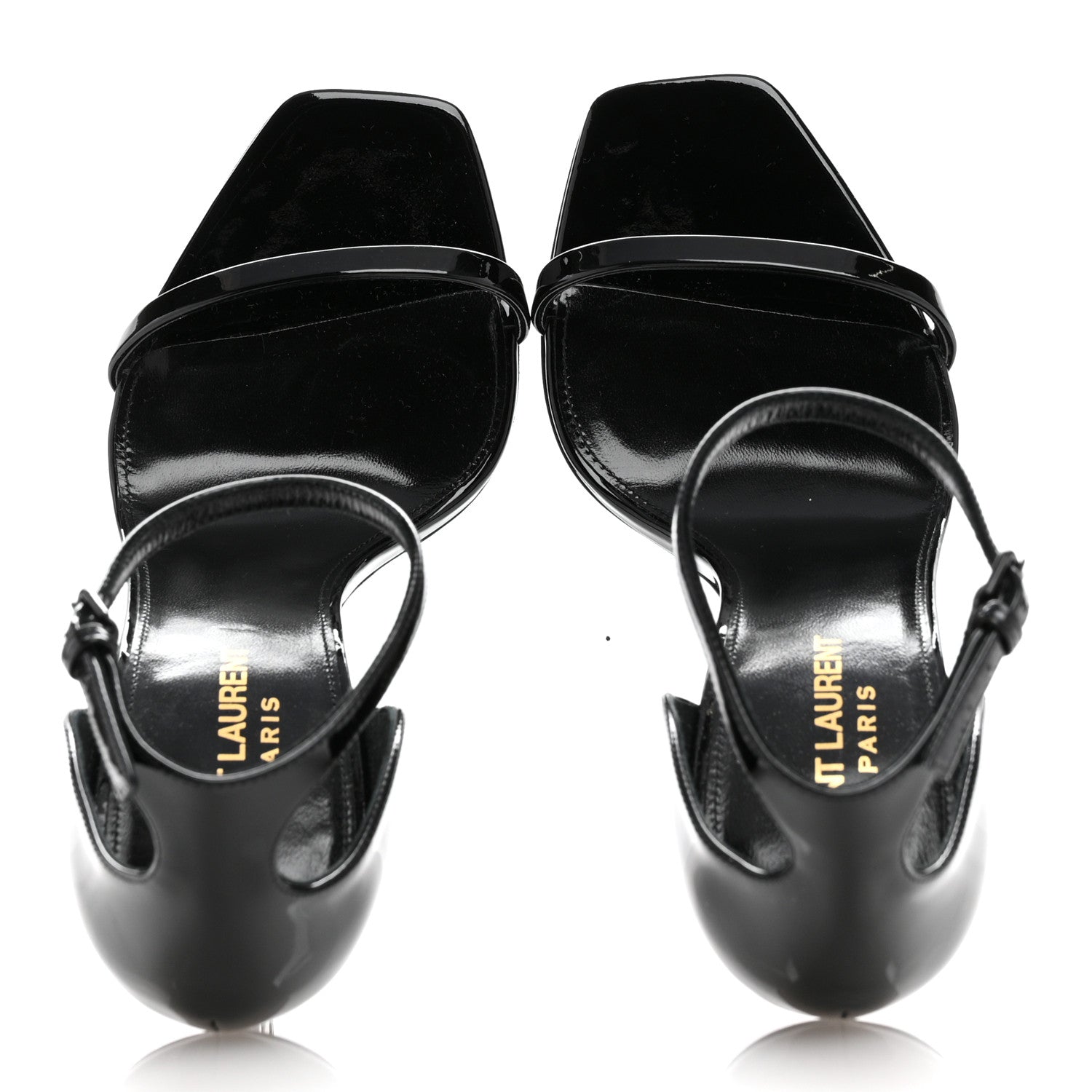 Saint Laurent Patent Calfskin Opyum 110 Sandals 37.5 Black 2 of 11
