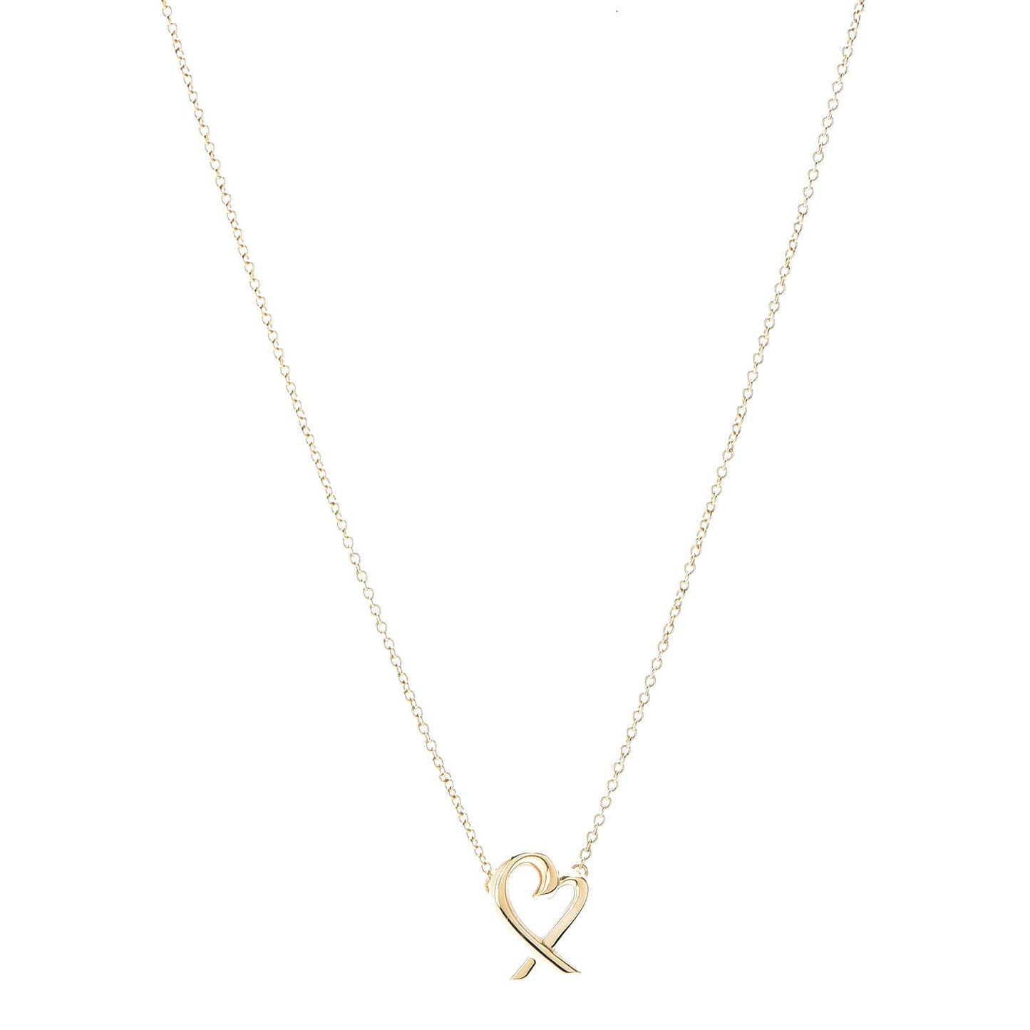 18K Yellow Gold Mini Paloma Picasso Loving Heart Pendant Necklace