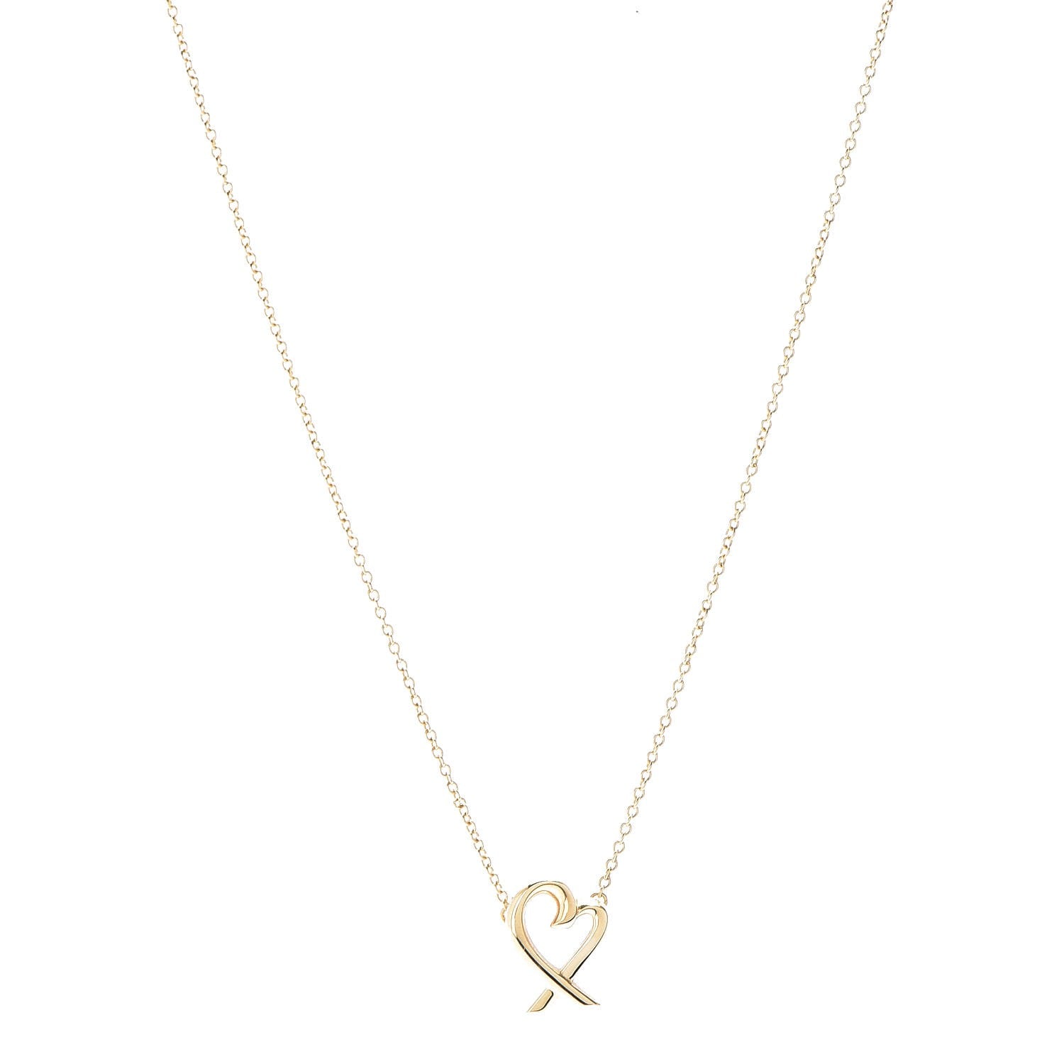 Tiffany 18K Yellow Gold Mini Paloma Picasso Loving Heart Pendant Necklace 1 of 7