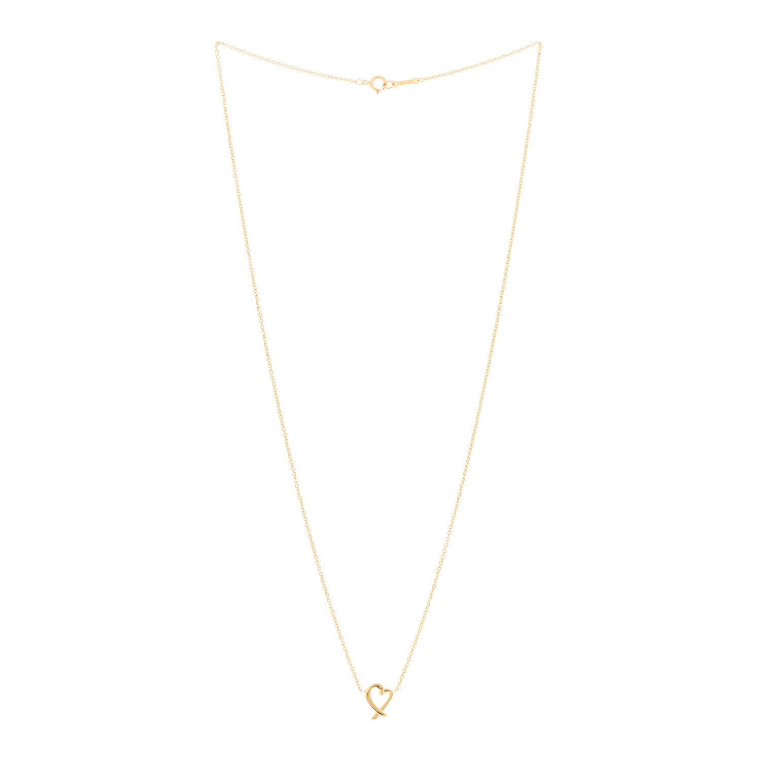 Tiffany 18K Yellow Gold Mini Paloma Picasso Loving Heart Pendant Necklace 2 of 3