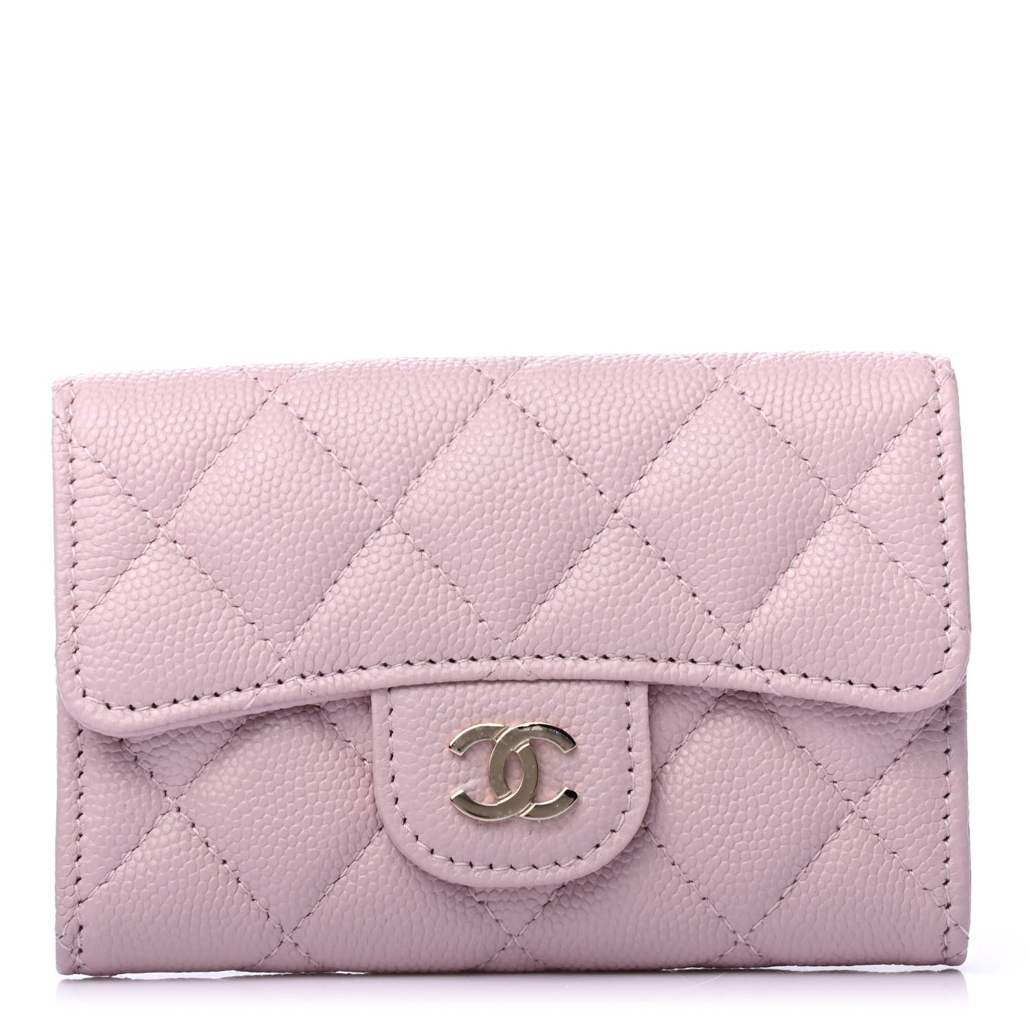 Chanel Caviar Quilted Flap Card Holder Wallet Light Pink 1 of 4