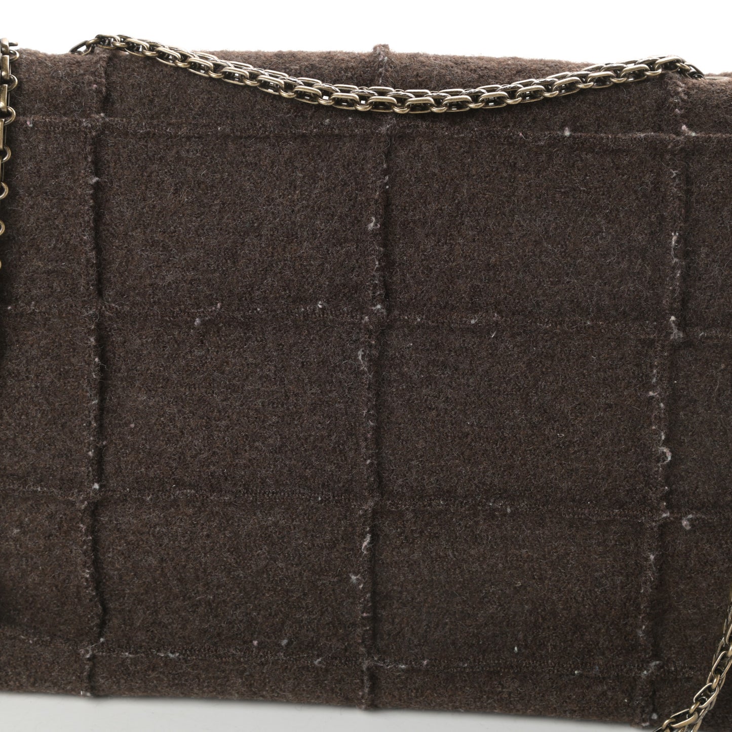 Wool Jumbo Chocolate Bar Mademoiselle Flap Brown