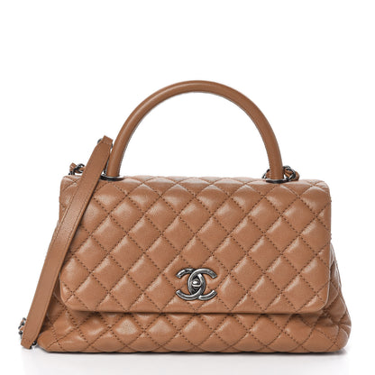 Chanel Caviar Quilted Small Coco Handle Flap Camel 1 of 9