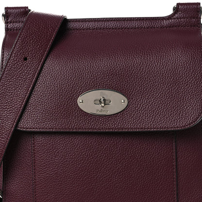 Mulberry Small Classic Grain Calfskin Antony Messenger Crossbody Black Cherry 9 of 13