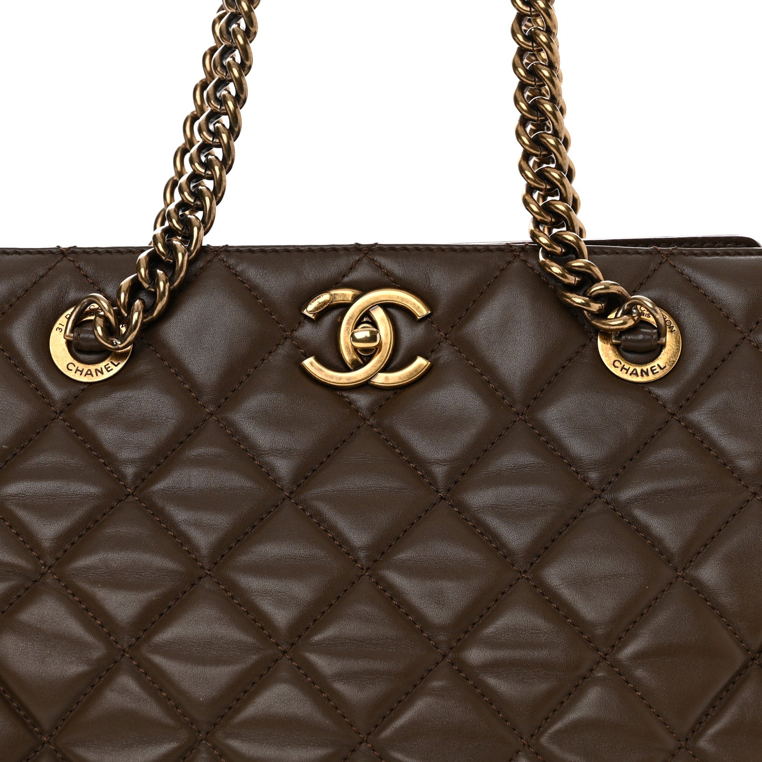 Chanel Calfskin Quilted Perfect Edge Tote Brown 8 of 17