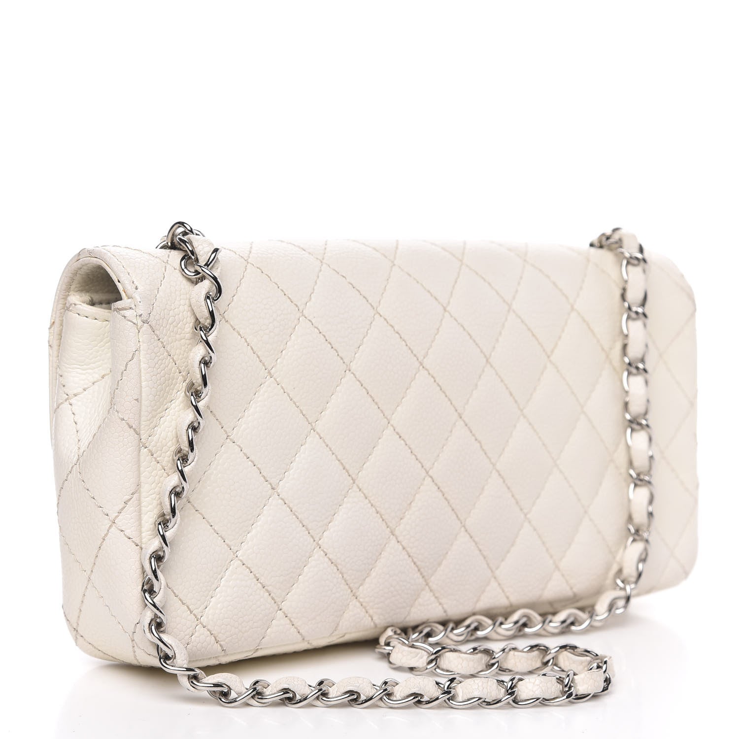 Chanel Caviar Quilted East West Flap White 3 of 12