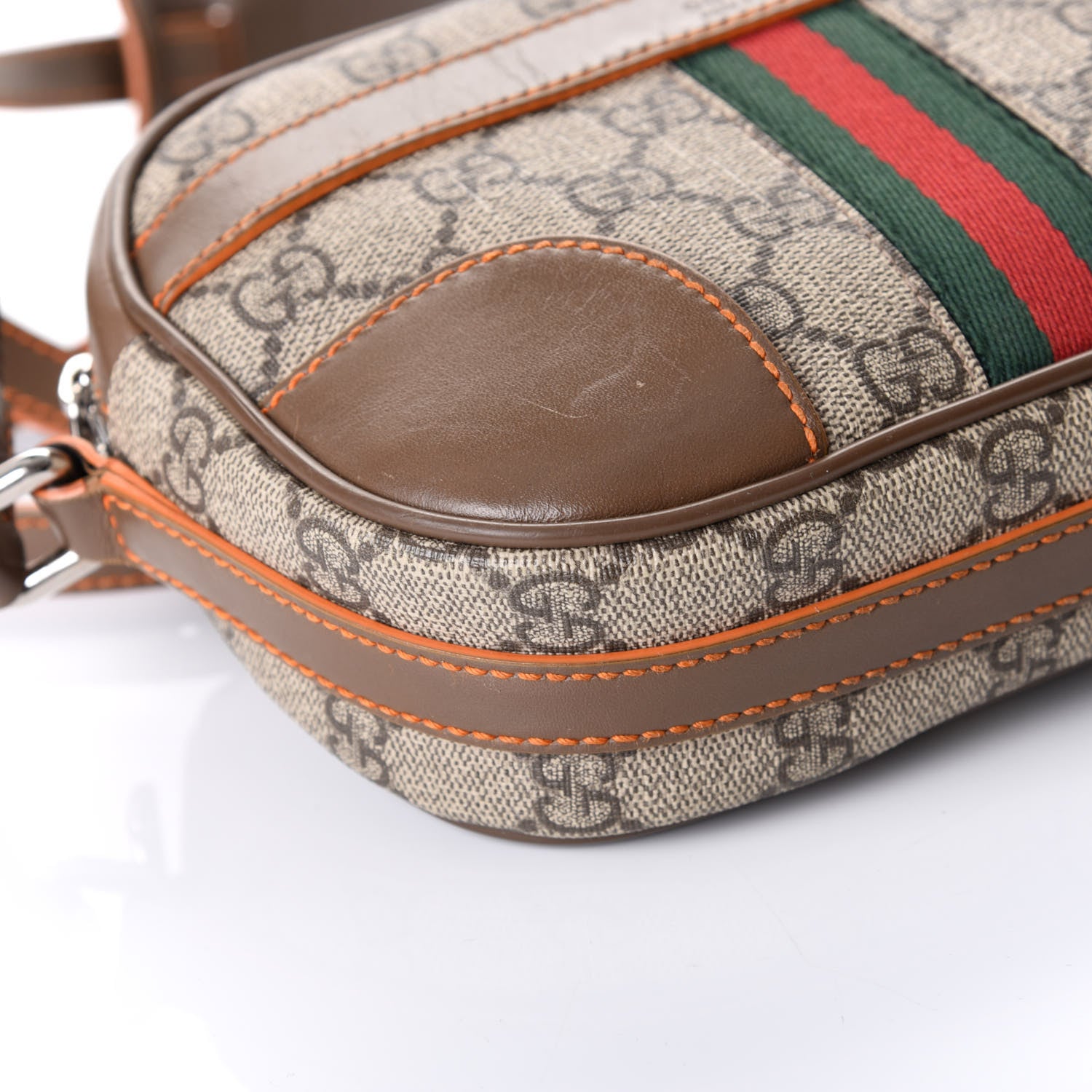 Gucci GG Supreme Monogram Web Small Shoulder Bag Brown 5 of 10