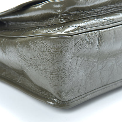 Saint Laurent Crinkled Calfskin Matelasse Monogram Medium Niki Chain Satchel Military Olive 10 of 11