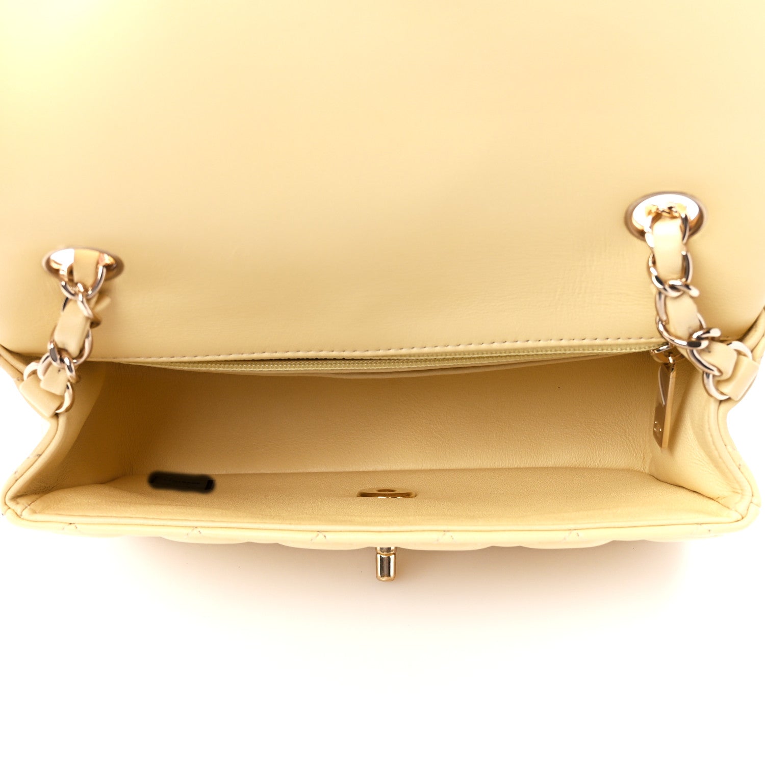 Chanel Lambskin Quilted Mini Rectangular Flap Light Yellow 5 of 11