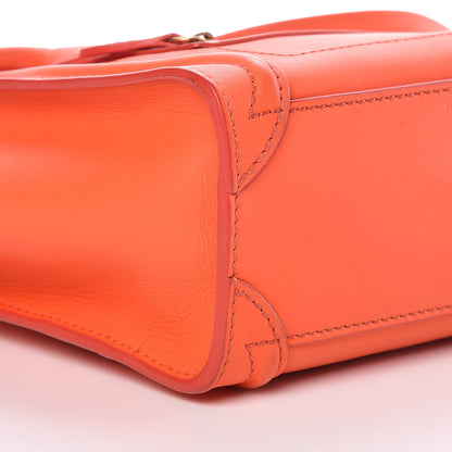 Celine Smooth Calfskin Nano Luggage Fluo Orange 8 of 9
