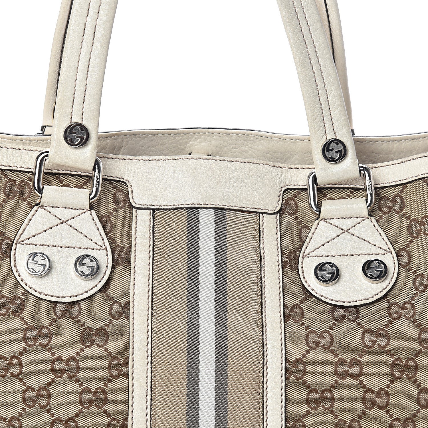 Gucci Monogram Web Sunset Tote Off White 7 of 9