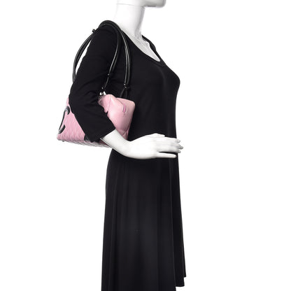 Chanel Calfskin Quilted Large Cambon Bowler Pink Black 2 of 11