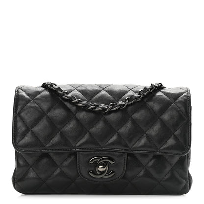 Chanel Crumpled Calfskin Quilted Mini Rectangular Flap So Black 1 of 12