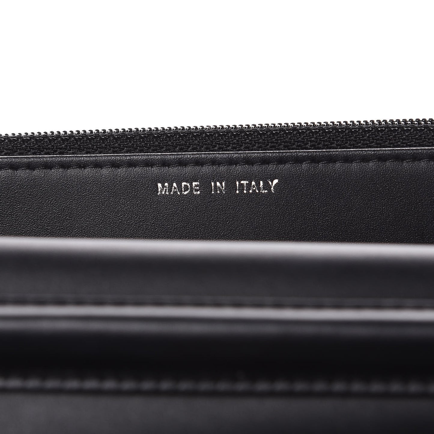 Patent Calfskin Chevron Quilted Wallet On Chain WOC Black