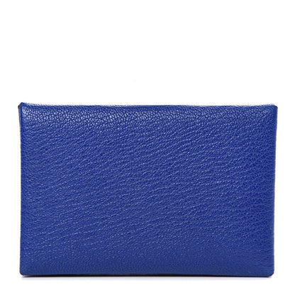 Hermes Chevre Mysore Calvi Card Case Bleu Electrique 1 of 6