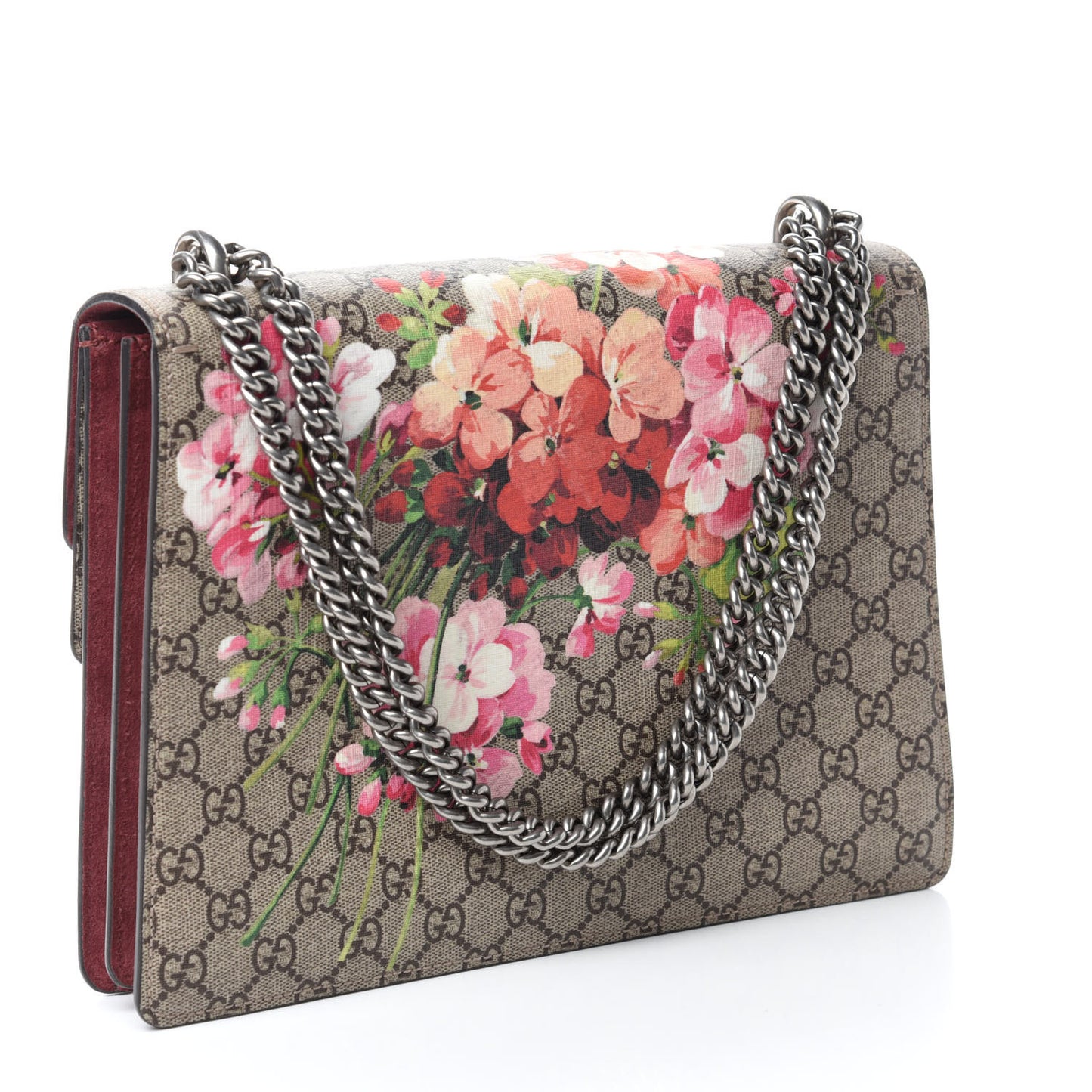 GG Supreme Monogram Blooms Medium Dionysus Shoulder Bag Beige Multicolor Dry Rose