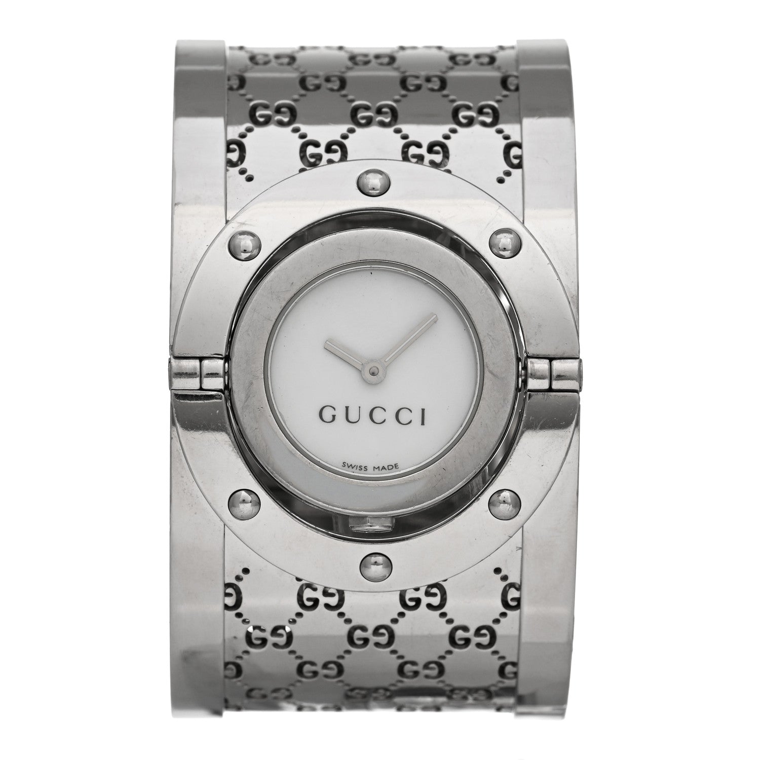 Gucci Stainless Steel Mother of Pearl 33mm Twirl Quartz Watch 1 of 4