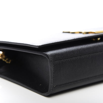 Saint Laurent Grain De Poudre Medium Classic Monogram Kate Satchel Black 6 of 9