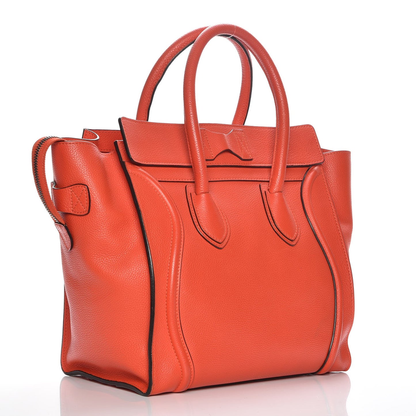 Drummed Calfskin Mini Luggage Vermillion