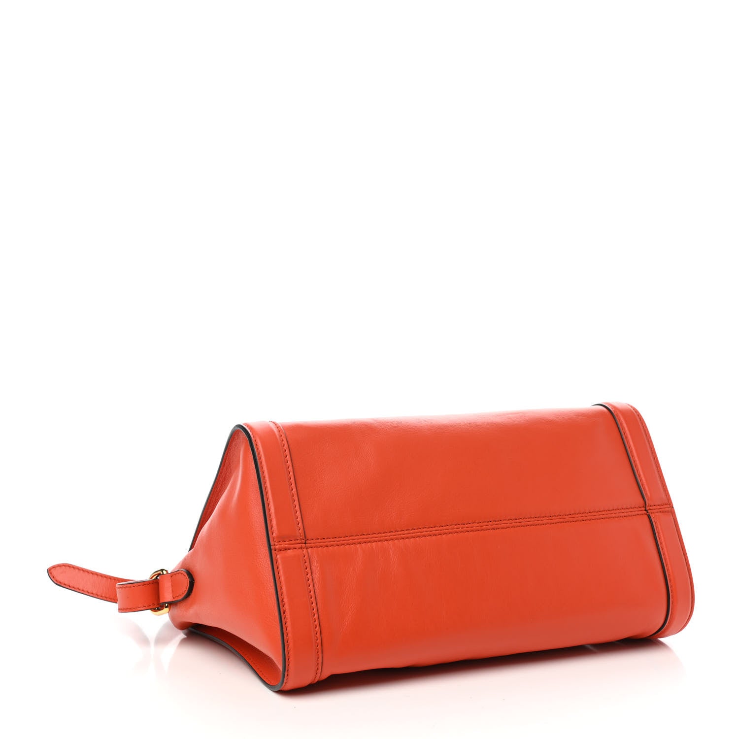 Alexander McQueen Pebbled Calfskin Small Skull Padlock Zip Around Tote Orange 4 of 10