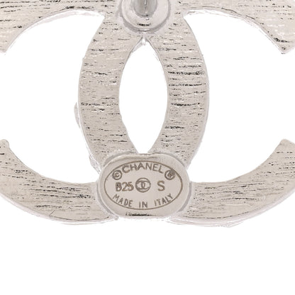 Chanel Metal CC Textured Earrings Silver 4 of 5