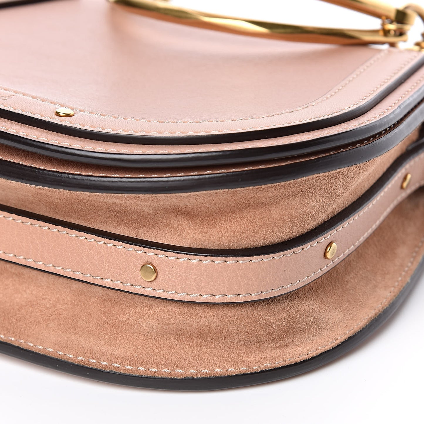 Calfskin Suede Small Nile Bracelet Bag Biscotti Beige