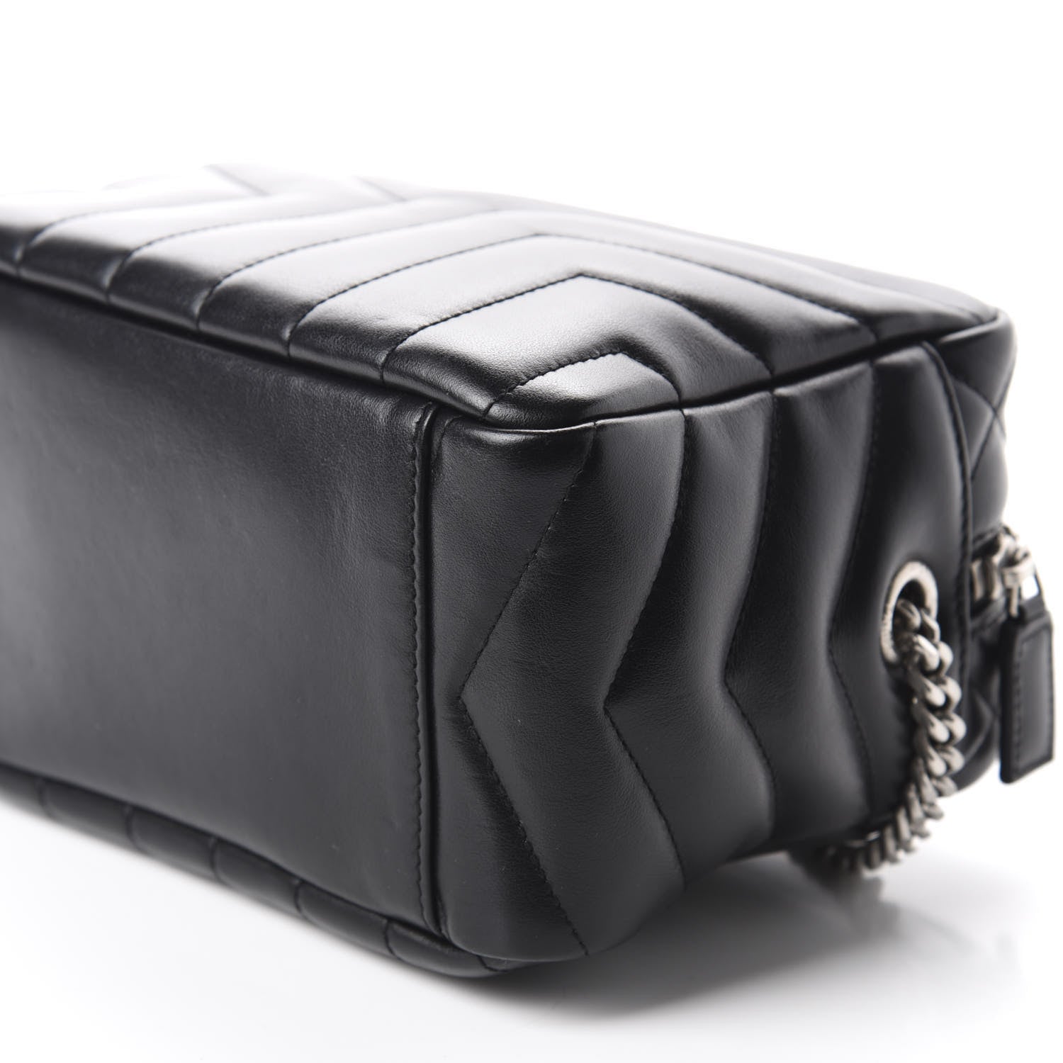 Saint Laurent Calfskin Y Quilted Monogram Small Loulou Bowling Bag Black 7 of 10