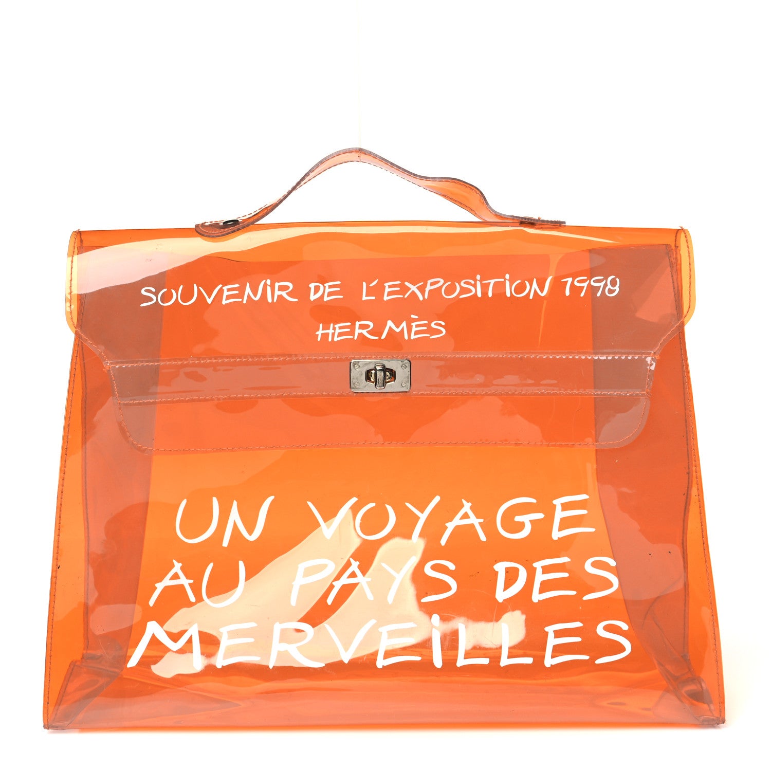 Hermes Vinyl Souvenir De L'Exposition Kelly Orange 1 of 9