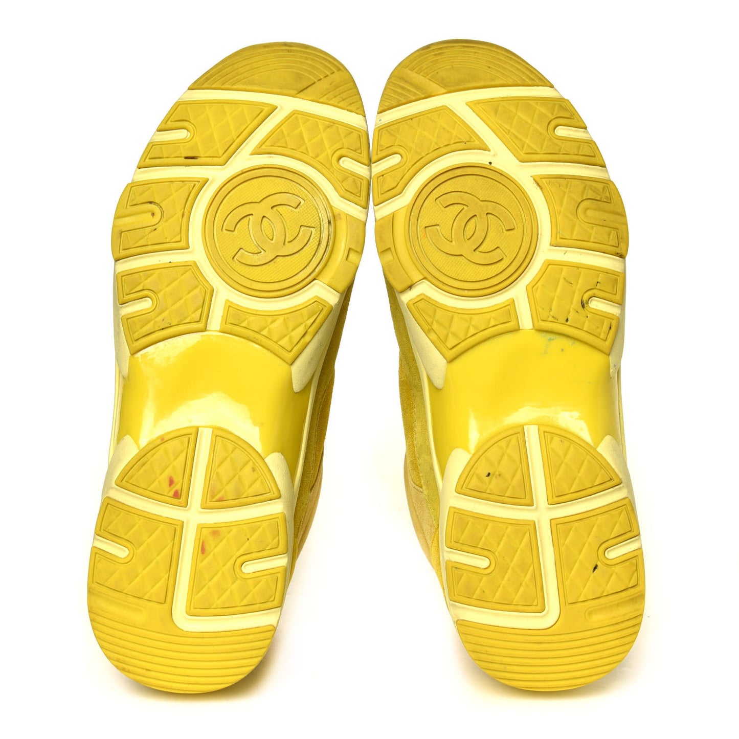 Suede Calfskin CC Sneakers 39.5 Yellow