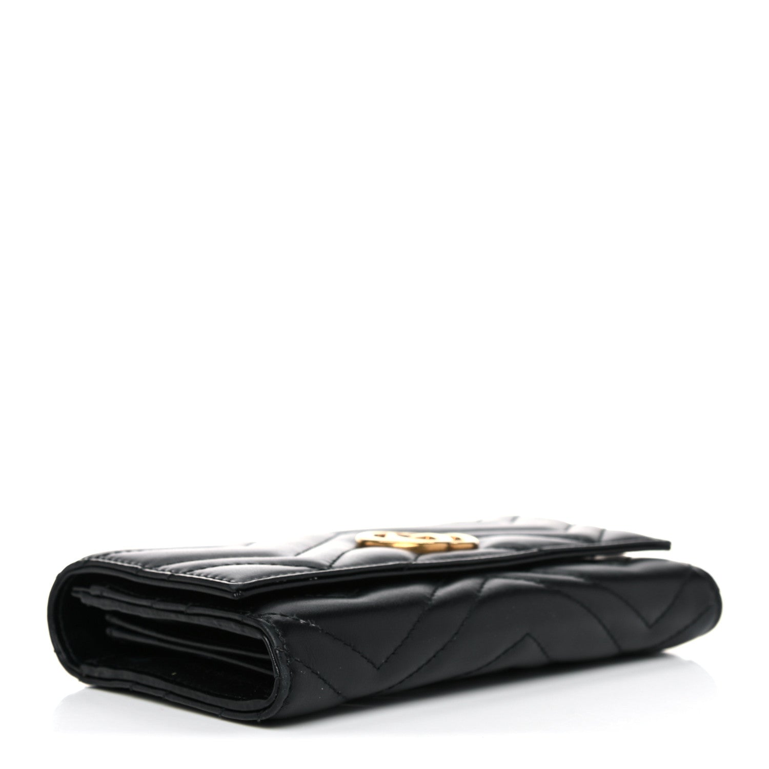 Gucci Calfskin Matelasse GG Marmont Continental Wallet Black 4 of 20