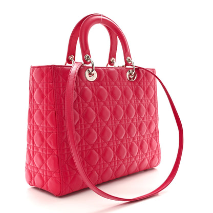 Christian Dior Lambskin Cannage Large Lady Dior Pink 3 of 15
