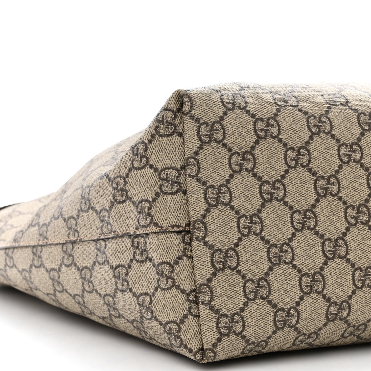 Gucci GG Supreme Monogram Textured Calfskin Web Medium Ophidia Shopping Tote Beige Ebony New Acero 9 of 10