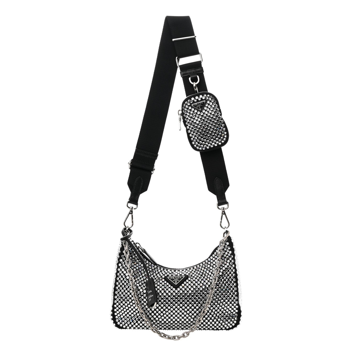 Prada Satin Crystal Re-Edition 2005 Shoulder Bag Cristal 1 of 10