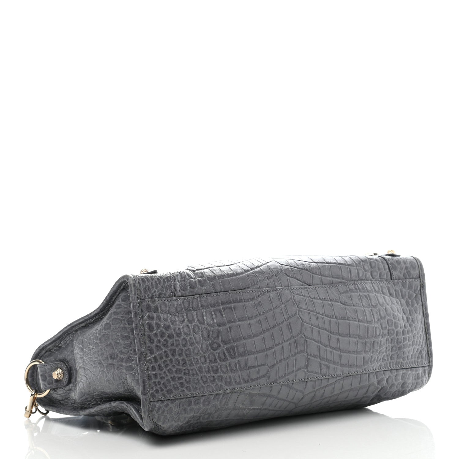 Balenciaga Calfskin Crocodile Embossed Giant 12 Gold Hardware City Gris Beton 4 of 13