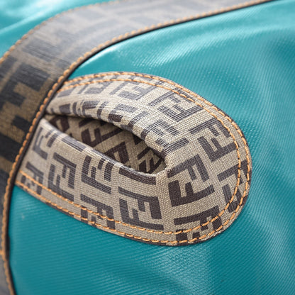 Fendi Canvas Zucca Zucchino Spalmati Large B Mix Tote Teal Tobacco 9 of 11