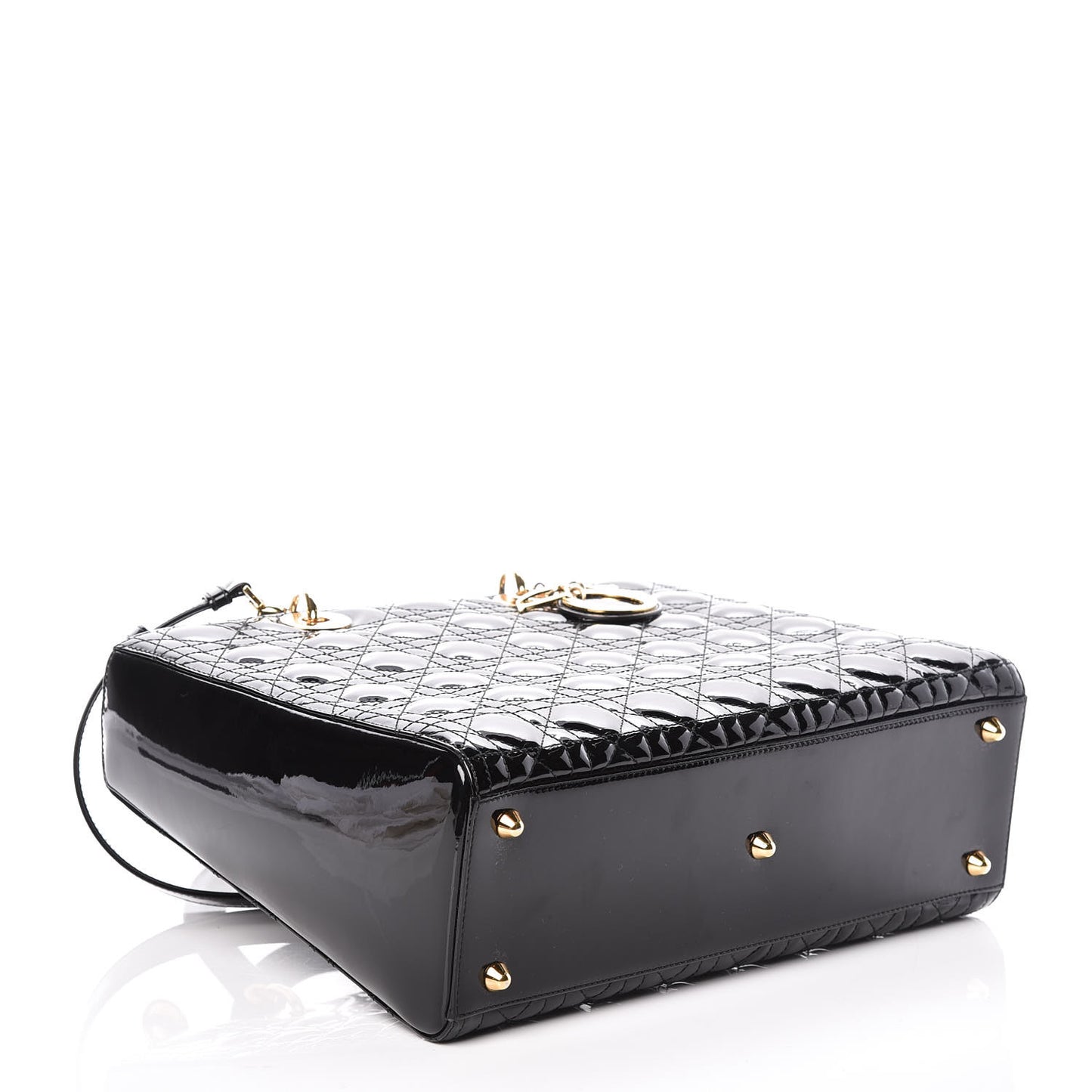 Patent Cannage Large Lady Dior Black
