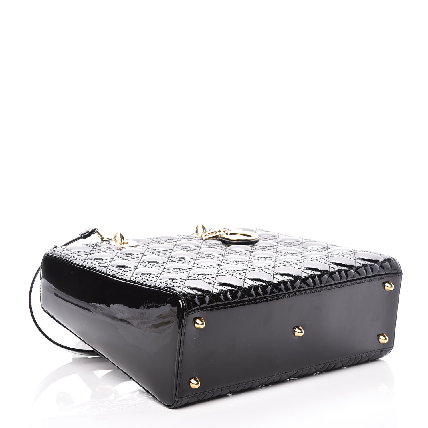 Christian Dior Patent Cannage Large Lady Dior Black 4 of 9