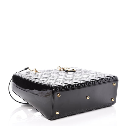 Christian Dior Patent Cannage Large Lady Dior Black 4 of 9