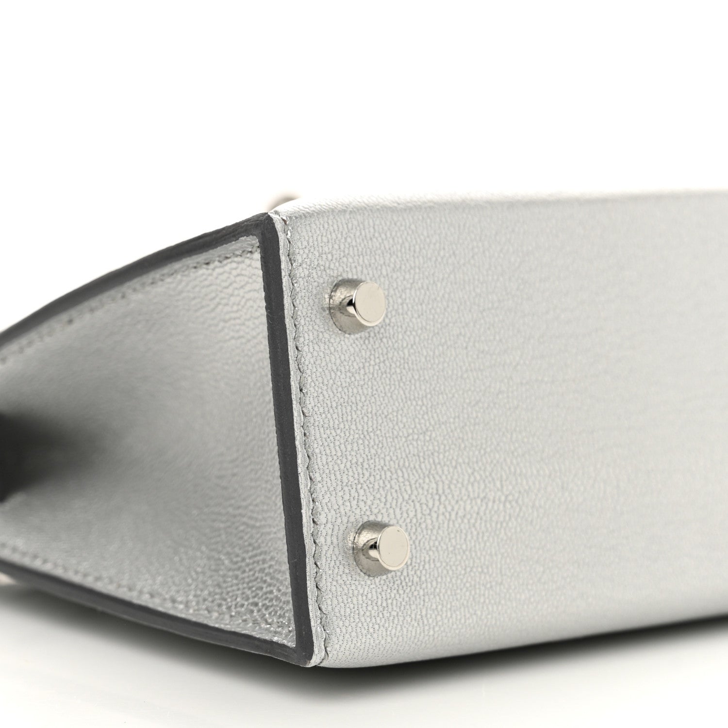 Hermes Metallic Chevre Chamkilight Mini Kelly Sellier 20 Argent