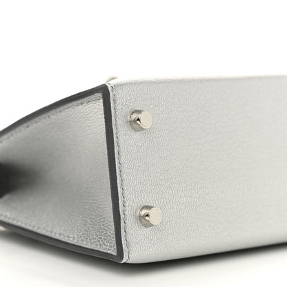 Hermes Metallic Chevre Chamkilight Mini Kelly Sellier 20 Argent 8 of 10