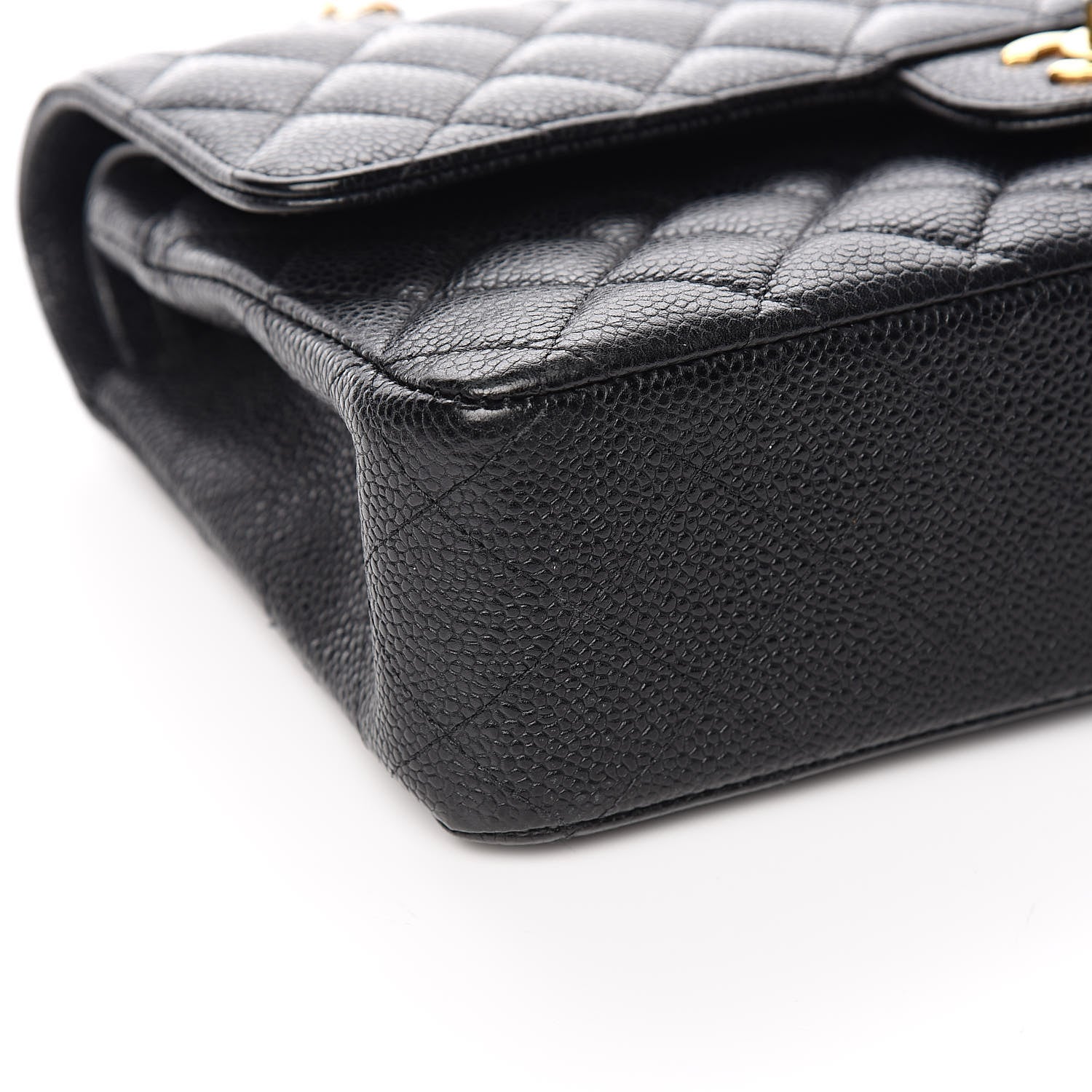 Chanel Caviar Quilted Medium Double Flap Black 8 of 12