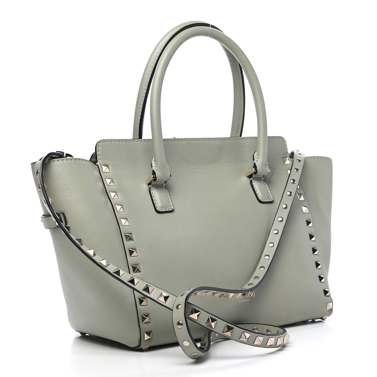 Valentino Garavani Vitello Small Rockstud Double Handle Tote Green Tea Sorbet 2 of 9