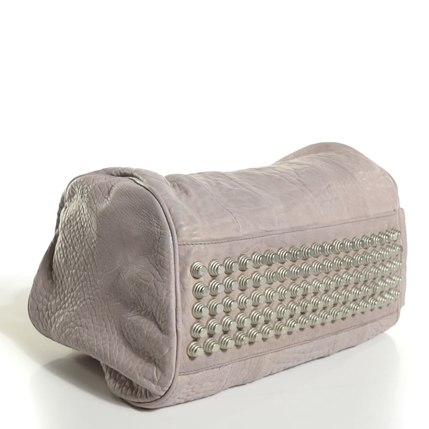 Pebbled Lambskin Rocco Grey Silver Hardware