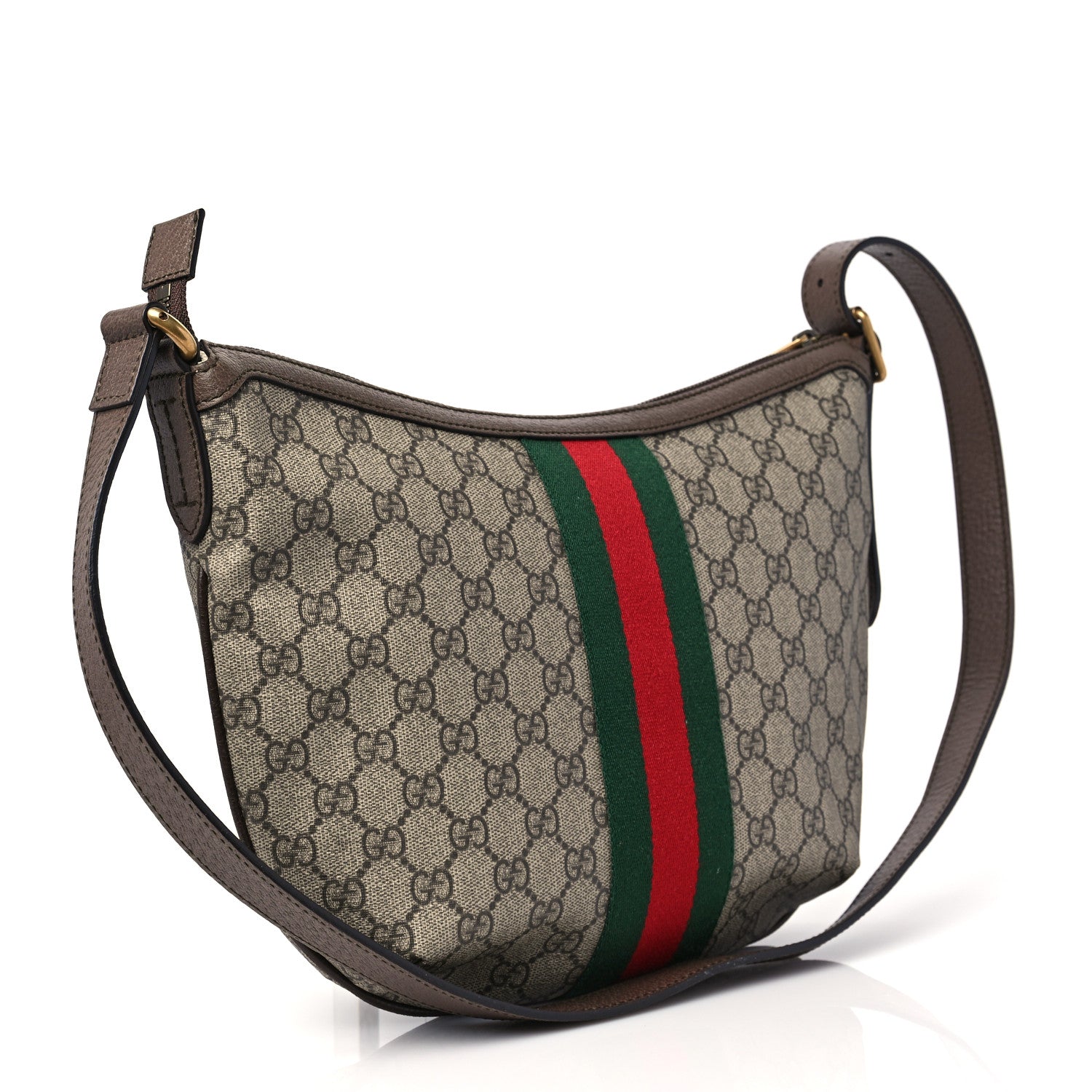 Gucci GG Supreme Monogram Web Small Ophidia Half Moon Hobo Brown 3 of 9