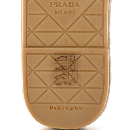 Prada Nappa Logo Quilted Espadrille 20mm Slide Sandals 38 Bianco 7 of 13
