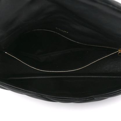 Saint Laurent Lambskin Quilted Sade Puffer Envelope Clutch Black 6 of 13