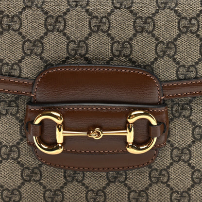 Gucci GG Supreme Monogram Horsebit 1955 Shoulder Bag Beige Brown Sugar 7 of 9