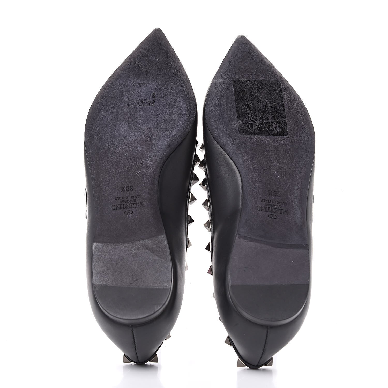 Valentino Garavani Nappa Rockstud Ballerina Flats 38.5 Black 5 of 10